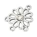 Pandahall 50pcs Alloy Flower Antique Silver Tone Connector Link Chandelier Component Findings (18mmx 22.5mm)
