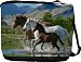 RikkiKnight Horse Family Design Messenger Bag - Book Bag ***with matching coin purse wallet*** -Scho