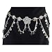 Sexy White Brass Hip Chain with Loops and Coins, Fits waist or hips 32" - 38". Chain Link Belt for Belly Dancing or Casual Wear