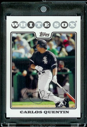 2008 Topps # 384 Carlos Quentin - Chicago White Sox - MLB Baseball Trading Card in a Protective Screw Down Display Case