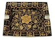 Asian rectangular plate / ashtray, black and gold floral design - hand painted porcelain