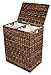 BIRDROCK HOME Abaca Divided Laundry Hamper - Hand Woven - Machine Washable Cotton Canvas Liners