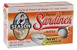 SEASON No Salt Added Club Skl & Bnl Sardines In Water, 4.25-Ounce Tins (Pack of 6)