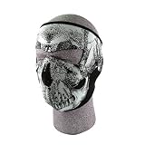 ZANheadgear Neoprene and Skull Glow in the Dark Face Mask (Black and White)