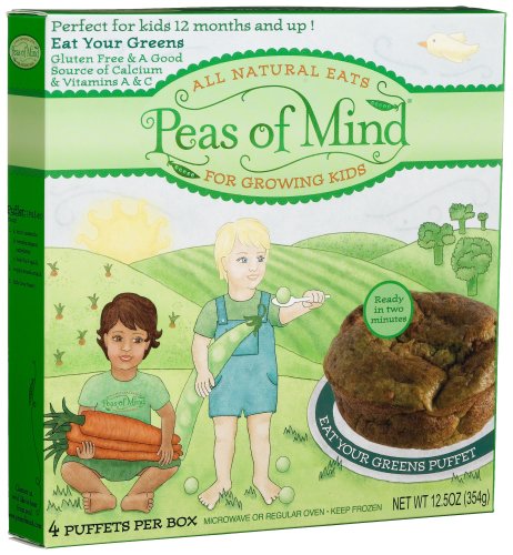 Peas Of Mind Eat Your Greens Puffet, 4-count Box, 12.5-Ounce Boxes (Pack of 6)