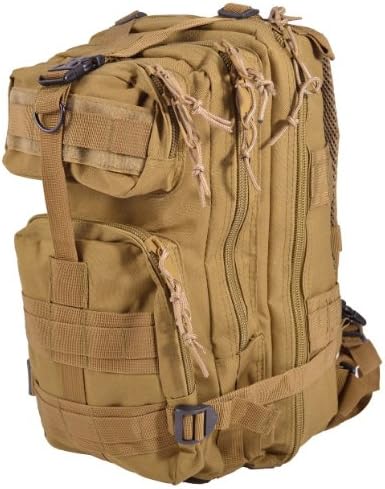 Geardo Tan Sport Outdoor Military Rucksacks Tactical Molle Backpack Camping Hiking Trekking Bag