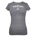 Atlanta Braves Women's Vintage Grey Crew Neck T-shirt by 5th & Ocean