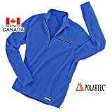 TAIGA Men's Polartec Microfleece Long-sleeved Zip Shirt, Royal Blue, MADE IN CANADA