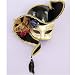 Venetian Mask - 1/2 Face White w/ Black Hat Adult