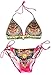 VonFon Flower Printing Push Up Top & Triangle Bottom Women Swimwear Bikini Pink Small