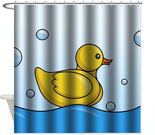 Custom Yellow Duck in the bathtub Waterproof Thickened Shower Curtain Bathroom 71(W)x79(L)Inches Rings
