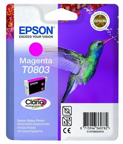 Epson Original T0803  Claria Magenta Ink Cartridge