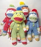 Monkeying Around Colored Sock Monkey Christmas Ornament
