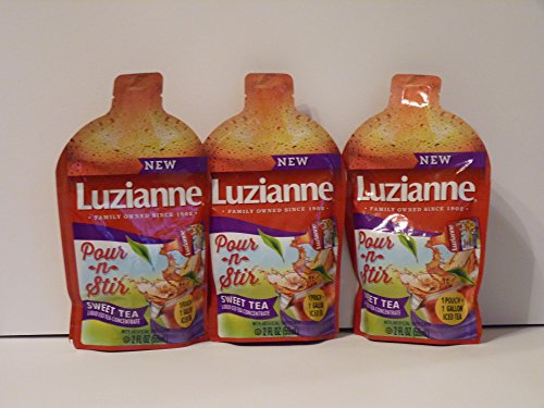 Luzianne Pour N Stir Sweet Tea Liquid Iced Tea Concentrate (Pack of 3 Pouches)
