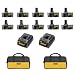 DeWalt DW9099-10-2C-2DWBagS (10) 18V 1.7 Ah XR Batteries w/ (2) DW9116 7.2V - 18V 45-Minute Battery Charger and (2) 18 Small Tool Carrying Bags