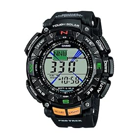 Casio Men's Pro-Trek Solar Powered Triple Sensor Digital Watch PRG-240-1ER With Resin Strap