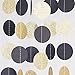 Chloe Elizabeth Circle Dots Paper Party Garland Streamer Backdrop (10 Feet Long) - Black, Gold Glitter