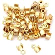 50 Gold Plated Cord Ends Crimp Foldover For Leather 3mm