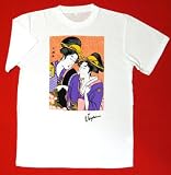 日本のお土産　海外向けおみやげ　日本　浮世絵　Ｔシャツ　ｔシャツ　女二人 二人
