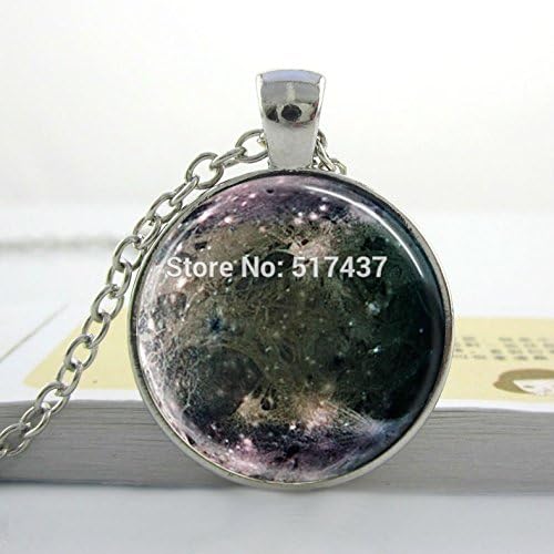 Lawrence Painting Moon Necklaceganymede Moon Necklacejupiter Outer Space Solar System Science Astronomy Art Pendantround Glass Cabochon