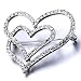 Double Love Hearts Brooches And Pins White Crystal