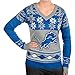Detroit Lions Womens Big Logo V-Neck Sweater Medium