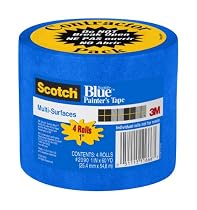 3M 2090 Scotch-Blue Painter's Tape for Multi-Surfaces 1-Inch x 60-Yard, 4-Roll