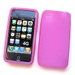 Apple iPhone 4 & 4S Skin Case Protector (AT&T) Soft Silicone "Basket Weave Texture Grip" Pink