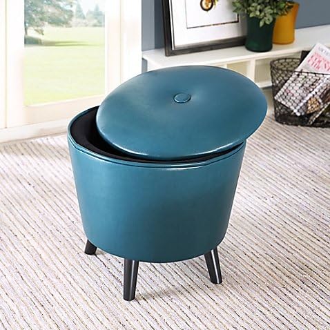 Madison Park Crosby Ottoman in Peacock