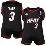 NBA adidas Miami Heat #3 Dwyane Wade Infant Black Revolution Replica Jersey Creeper (24 Months)