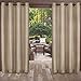 Exclusive Home Curtains Biscayne Indoor/Outdoor Two Tone Textured Window Curtain Panel Pair with Grommet Top, 54x84, Sand, 2 Piece