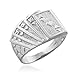 Men's 925 Sterling Silver Lucky Nugget Band Royal Flush of Hearts Poker Ring
