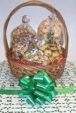 Gourmet Food : Scott's Cakes Large Grandma's Favorite Cookie Basket with Handle Holly Wrapping