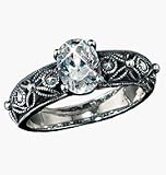 Avon Sterling Silver Vintage Band CZ Ring Size 8