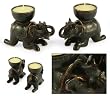 Ceramic candleholders, 'Elephant Bow' (pair) Ceramic candleholders, 'Elephant Bow' (pair)