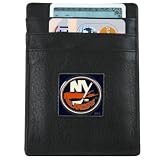 NHL New York Islanders Black Leather Card Holder & Money Clip
