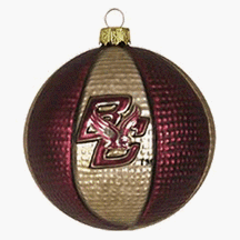 Boston College Eagles 3.5" Collegiate Glass Basketball Holiday Ornament - NCAA College Athletics