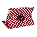 HDE Rotating iPad Case Magnetic Folding Leather Cover Folio Flip Stand for Apple iPad 2 iPad 3 iPad 4 (Red & White Polka Dot)