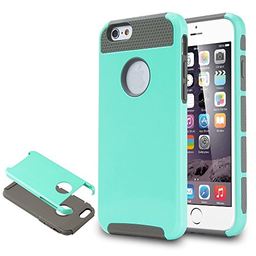 6 Plus, iPhone 6 Plus Case, iPhone 6S Plus Case, MagicSky Hybrid Dual Layer Holster Shockproof Hard Case Cover Apple iPhone 6 Plus / 6S Plus - Grey//Aqual Blue