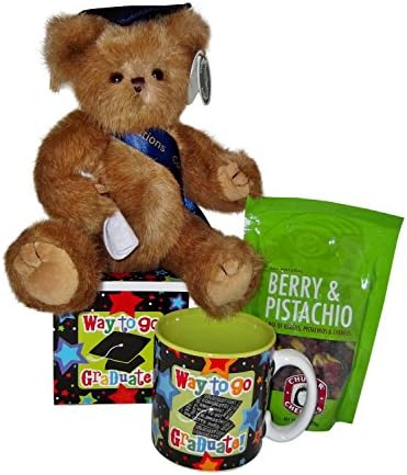 Graduation Gift Bundel of 3 items for College or High School Graduates, Berryington Bear "Smarty",Coffee Mug, and Berry and Pistachio Mix