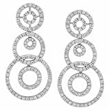 1.43 Ct.T.W. Round Brilliant Cut Diamonds, 14Kt. White Gold. Diamond Fashion Earrings