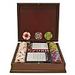 100 Paulson Tophat & Cane Clay Poker Chips w/Wooden Case