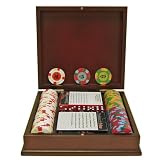 100 Paulson Tophat & Cane Clay Poker Chips w/Wooden Case