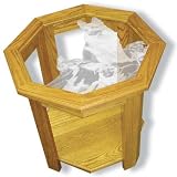 Glass Top Octagon End Table - Solid Oak, Fully Assembled - German Shepherd Dog Art Etching