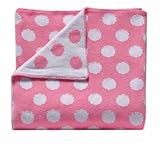 Pickles Bon Bon 100-Percent Cotton Polka Dot Baby Blanket, Strawberry, 30X40