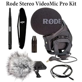 Rode Stereo VideoMic Pro Compact On-camera Microphone Videographer Audio Kit + Rode Deadkitten Artificial Fur Wind Shield + Rode Mini Boompole Professional Boompole + Rode Boompole Bag + Rode VXLR Minijack to XLR Adaptor + Rode VC1 Minijack/3.5mm Stereo Extension Cable