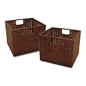 Wicker Baskets - Set of 2 Small in Espresso