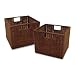 Wicker Baskets - Set of 2 Small in Espresso