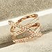 FM42 Triple Row Clear Crystal Crossover Cocktail Wide Ring R123