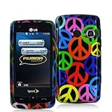 Peace Sign Design Crystal Hard Skin Case Cover for LG Rumor Touch LN510 Pho ....